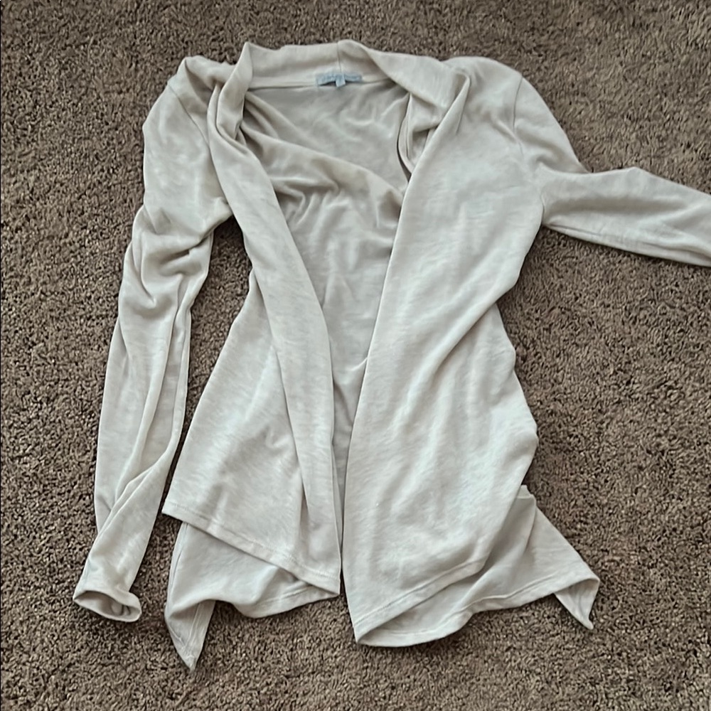 Elegant Cream Open-Front Sweater